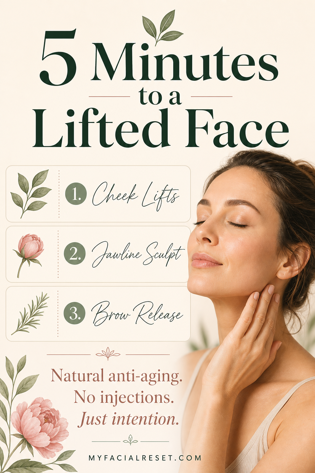 Pinterest Pin 2 - 5 Minutes to a Lifted Face