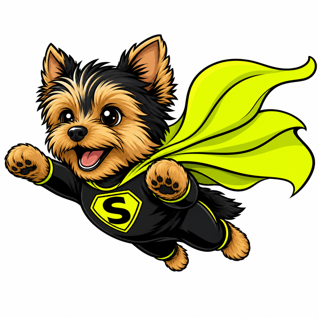 Yorkie Mascot 2 — Flying Hero